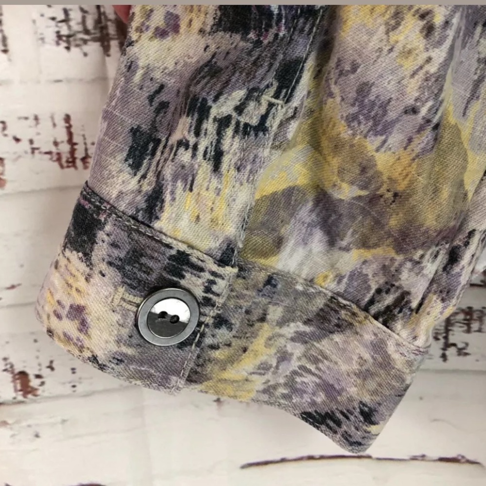 Chicos Multicolored Jean Jacket 3/4 Sleeve - Picture 5 of 6